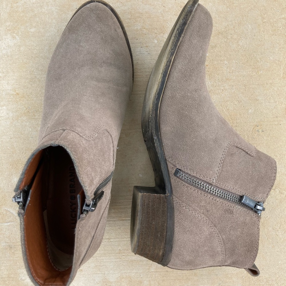 Lucky Brand Betwixt Brindle Oiled Suede Ankle Boots